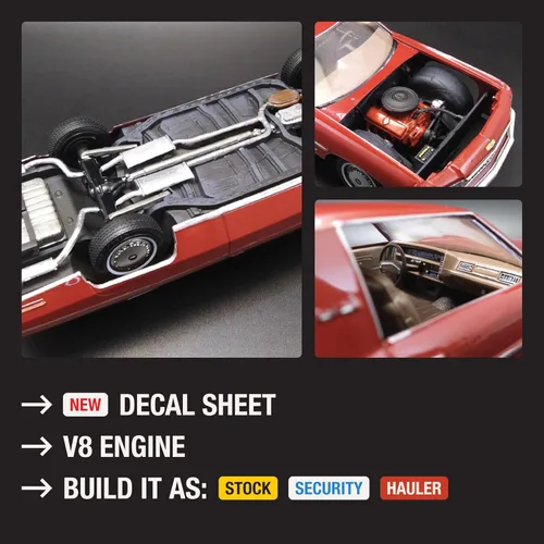 Miniatura 3 de MPC 1976 Chevy Caprice w/Trailer 2T Kit de modelo a escala 1:25
