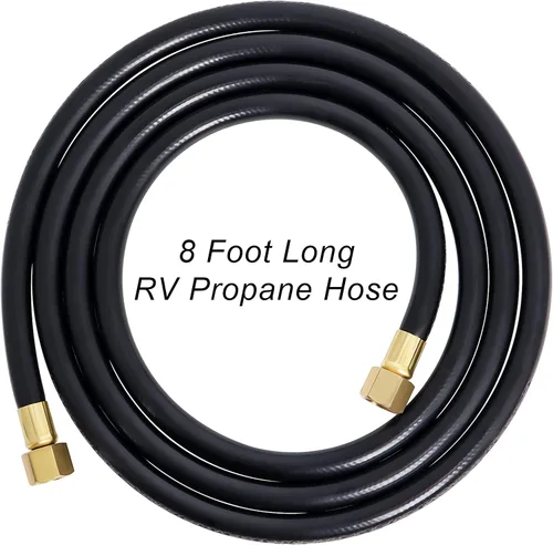 Miniatura 2 de Wadoy, conjunto de conector de manguera de propano para cámper, 2 pies, 3/8" rosca hembra x 3/8" rosca hembra para conexión rápida, manguera de 24