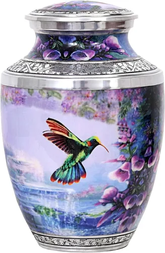 Miniatura 12 de hlc Hermosa urna grande de cremación de pájaros cardenales para cenizas humanas, hecha a mano, urna asequible para cenizas (adultos (200 libras)