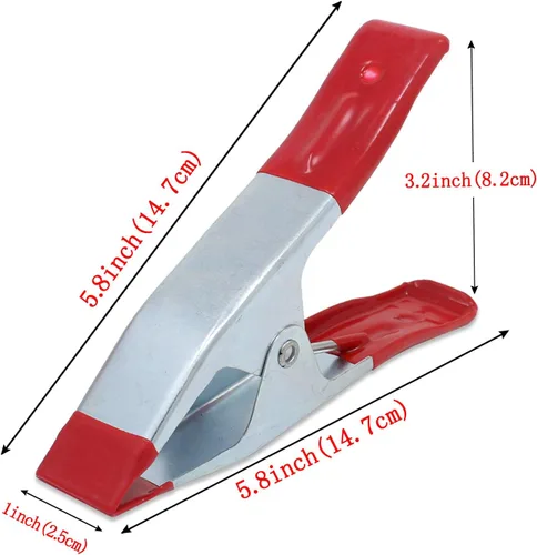 Miniatura 3 de ESUMIC® Abrazaderas de resorte de metal A de 4 x 6 pulgadas, abrazaderas de resorte de metal de alta resistencia, soporte de agarre con punta Rojo