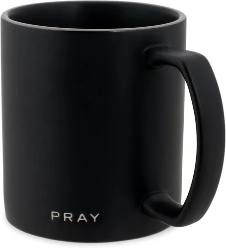Miniatura 3 de Lighthouse Christian Products Simply Yours Pray - Taza de café de cerámica de 18 onzas, paquete de 4, color negro medianoche
