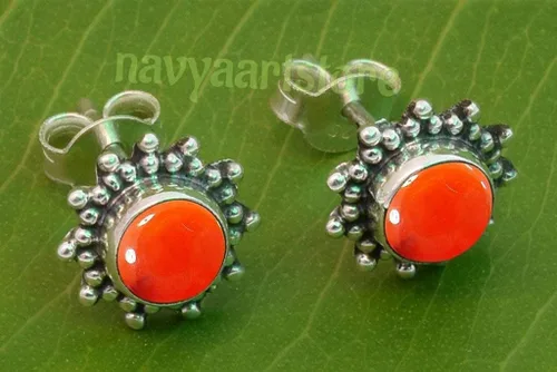 Gemstone Stud Earring Stud Earrings- Handmade 925 Sterling Silver Stud Earring for Womens and Girl Chritmas Gifts