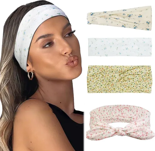 Miniatura 7 de Huachi Diademas antideslizantes para mujer, paquete de 4 bandas elásticas para el cabello de mujer, un juego de múltiples estilos, accesorios