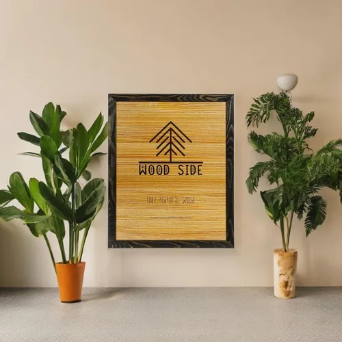 Miniatura 6 de Portarretratos tamaño póster de madera rústica Madera sólida natural ecológica ara montaje en pared con acabado rústico Gris antracita