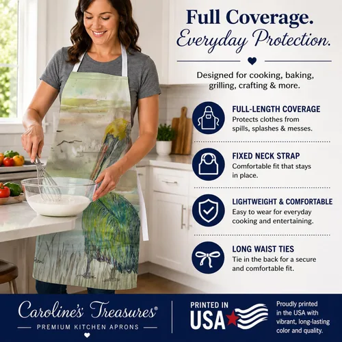 Miniatura 3 de Caroline's Treasures SC2012APRON Pelican Sunset Delantal de cocina, servidor de cocina, horneado, manualidades, jardinería para adultos, mujeres