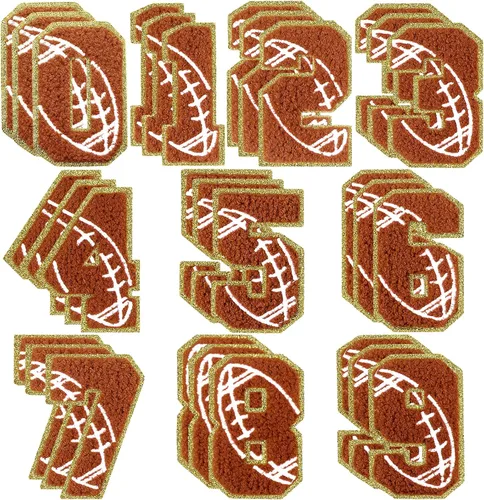 Hotop 30 parches de letras de felpilla termoadhesivos para ropa, parches deportivos, apliques bordados de felpilla para bolsos, sombrero, ropa,