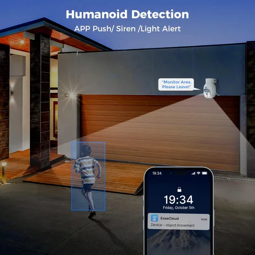 Miniatura 6 de Cámara de seguridad Hiseeu inalámbrica para exteriores, 5MP con visión nocturna a color, cámara de vigilancia WiFi 2.4&5G con giro e inclinación
