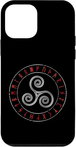 Miniatura 12 de iPhone 12 Pro Max - Triskele de mitología nórdica - Carcasa celta con runas vikingas rúnicas