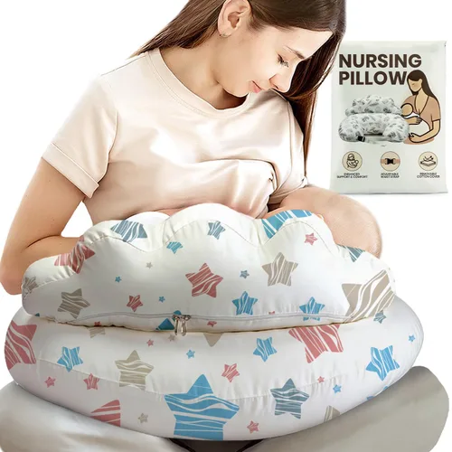 Miniatura 19 de Almohada de lactancia PILLANI para lactancia materna, almohadas de lactancia para el apoyo de la mamá y la comodidad del bebé, cubierta de algodón