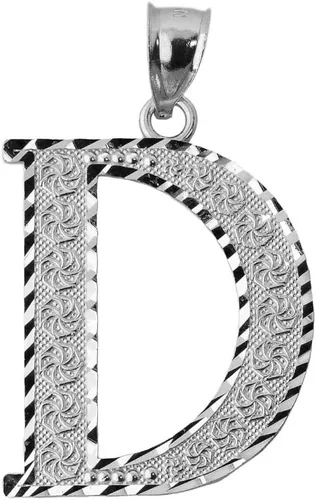 Miniatura 17 de Claddagh Gold . Colgante de plata de ley 925 con inicial de letras A-Z disponible en pequeño, mediano y grande