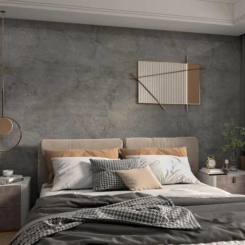 Miniatura 7 de BOMENG Papel Pintado de Mármol Gris 16"x80" Cubiertas de Encimera Brillantes para Despegar y Pegar, Papel de Contacto de Mármol Dorado Grueso, Papel