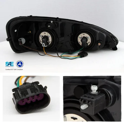 Miniatura 2 de AKKON - Para Pontiac Grand Prix Amber Black Bisel OE repuesto faros delanteros