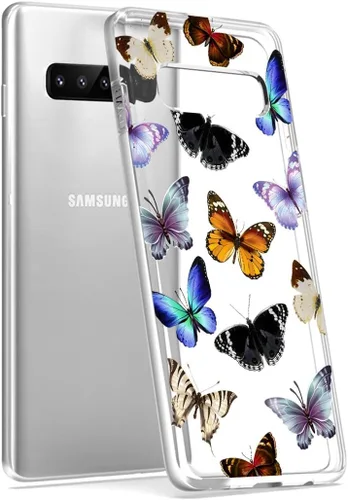 Miniatura 4 de Funda para Galaxy S10 Plus, para Samsung S10+ Funda de silicona TPU absorbente de golpes con mariposa transparente para Samsung Galaxy S10 Plus