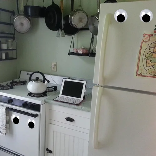Miniatura 3 de 4 piezas gigantes negros googly Wiggle Eyes de 5 pulgadas (5.1 in) con autoadhesivo para decoración de manualidades hechas a mano