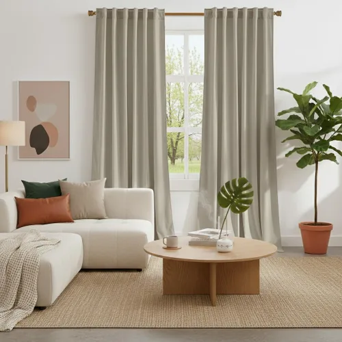 Miniatura 22 de NICETOWN Cortinas blancas extralargas de 144 pulgadas para telón de fondo, cortinas de terciopelo con aislamiento térmico y reducción de ruido