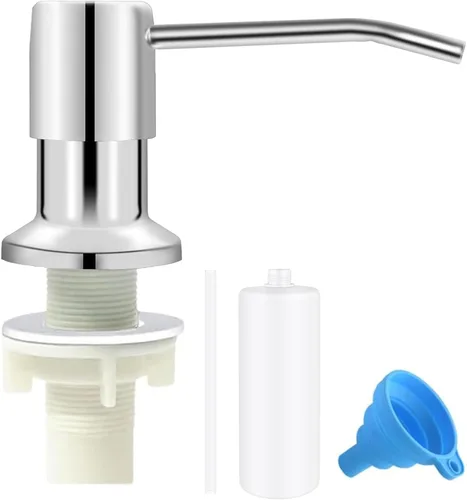 Miniatura 10 de Dispensador de jabón automático sin contacto para fregadero de cocina y baño, dispensador de jabón eléctrico comercial líquido de níquel cepillado