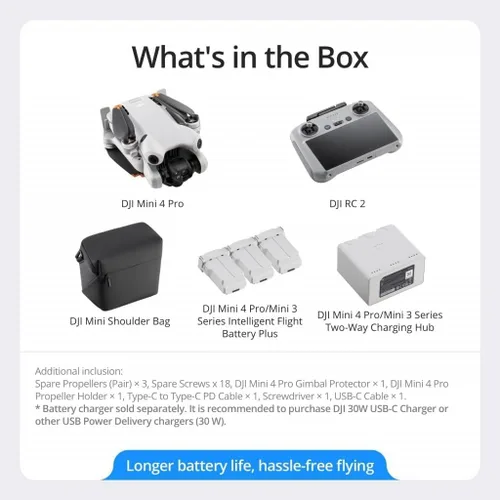 Miniatura 6 de DJI Mini 4 Pro Fly More Combo Plus con DJI RC 2, drones con cámara para adultos 4K, 3 baterías de vuelo inteligentes Plus para hasta 135 minutos