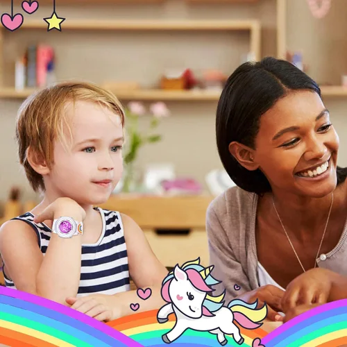 Miniatura 35 de Relojes impermeables de dibujos animados 3D para niñas con alarma, los mejores regalos de juguetes para niñas de 3 a 12 años