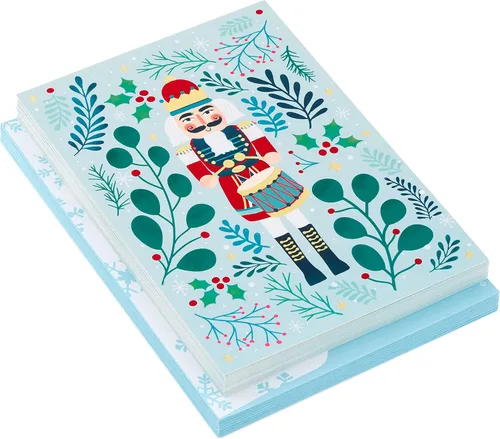Miniatura 3 de Hallmark Tarjetas de Navidad en caja, cascanueces verdes (16 tarjetas y 17 sobres)