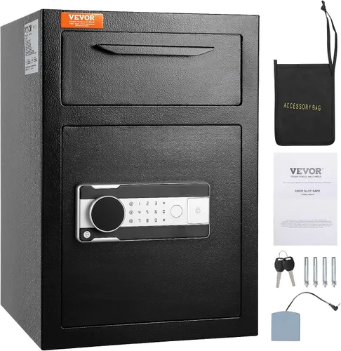 Miniatura 13 de VEVOR Caja Fuerte de Depósito de 0.6 Pies Cúbicos, Caja Fuerte de Ranura de Depósito con Contraseña y Perilla Giratoria, Caja de Depósito
