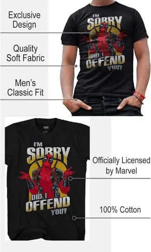 Miniatura 3 de Marvel Deadpool Sorry Did I Offend Graphic Camiseta para adultos