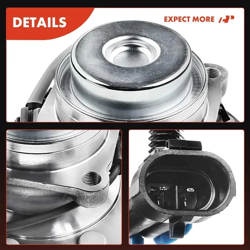 Miniatura 8 de A-Premium Rodamiento de rueda delantera y conjunto de cubo con ABS y 8 lengüetas compatible con Chevrolet y GMC - 2003-2017 - Express