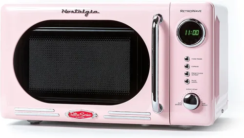 Miniatura 21 de Nostalgia Horno microondas retro compacto para encimera, 0.7 pies cúbicos, 700 vatios con pantalla digital LED, bloqueo para niños, interior fácil