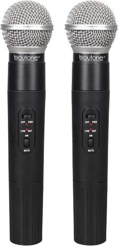 Miniatura 6 de Boytone BT-42VM Sistema de micrófono inalámbrico de doble frecuencia, 2 canales, 174-216 MHz, 15 horas de duración de la batería