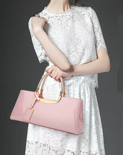 Miniatura 4 de Bolso de mano de cuero vegano brillante para mujer, bolso de hombro grande para mujer, bolso de mano de noche, bolso de mano para fiesta