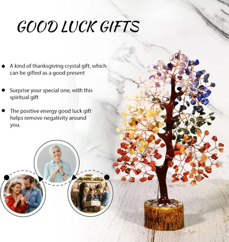 Miniatura 2 de PYOR Árbol de la vida de los 7 chakras, árbol de piedras preciosas, regalos de meditación, nueva decoración para el hogar, cristales, regalos