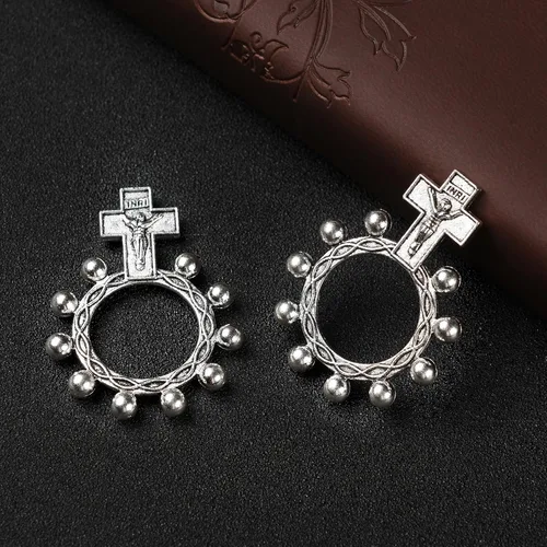 Miniatura 3 de Brilucky 12 anillos de rosario de dedo para regalos de bautismo, rosarios a granel para recuerdos de fiesta de primera comunión, Rosarios Catolicos