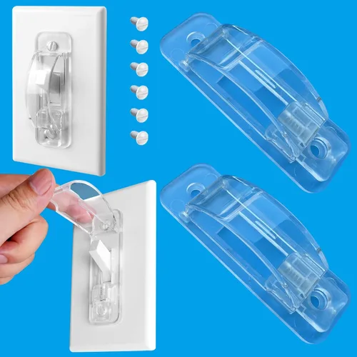 Miniatura 8 de 2 Cubiertas protectoras para interruptor de luz, cubierta protectora de interruptor de pared a prueba de bebés para interruptor de luz de palanca