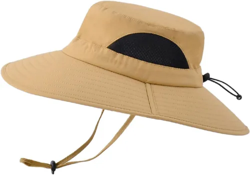 Surblue Sombrero de sol para mujeres/hombres, sombrero de pesca con protección UV UPF 50+ sombrero de pescador de ala ancha Caqui