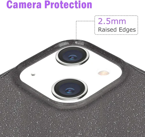 Miniatura 6 de JJGoo Compatible con iPhone 13 Funda, Purpurina Suave TPU A Prueba de Golpes Protectora Parachoques Cubierta, Brillante Bling Brilloso Lindo Delgado