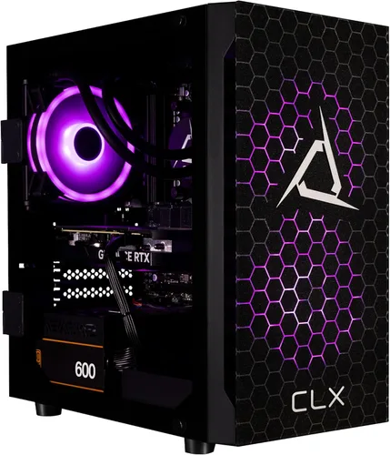 CLX Set Gaming Desktop - Procesador AMD Ryzen 7 7700X 4.5GHz de 8 núcleos refrigerado por líquido, memoria DDR5 de 32 GB, gráficos GeForce RTX 4060