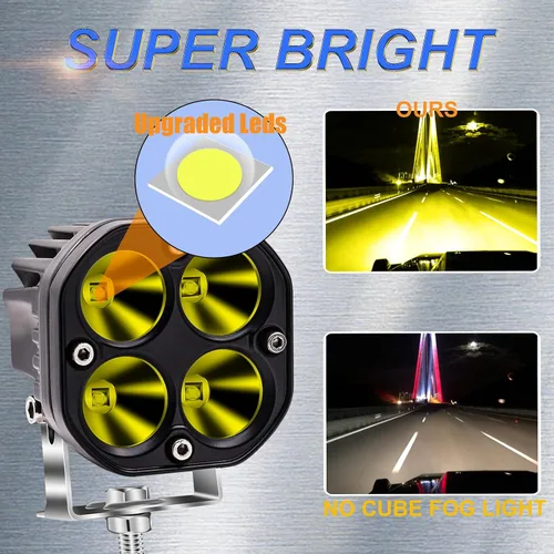 Miniatura 2 de Ourbest Luces puntuales, luces de cubo de conducción de 3 pulgadas para todoterreno (C, 3 pulgadas)