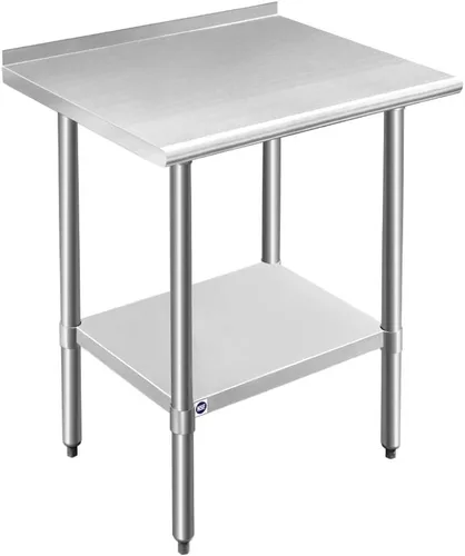 Miniatura 81 de Mesa de acero inoxidable para preparación y trabajo con protector contra salpicaduras, 24x72 pulgadas