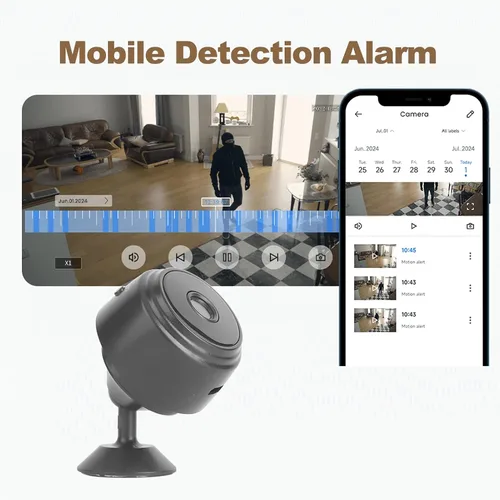 Miniatura 2 de ASHATA Cámara de seguridad inteligente, pantalla en tiempo real, detección de movimiento, gran angular de 120°, ángulo horizontal de 90°, mini