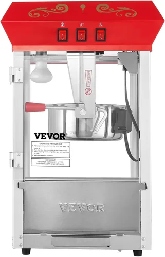 Miniatura 9 de VEVOR - Máquina comercial para hacer palomitas, hervidor de 8 oz, máquina de palomitas de 850 W para 48 tazas por tanda, máquina de palomitas