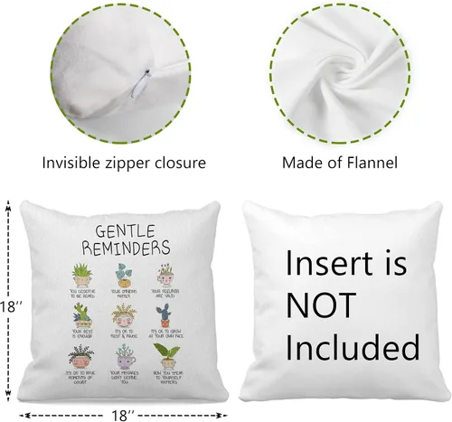 Miniatura 4 de Funda de almohada de 18 x 18 pulgadas, bonita funda de cojín decorativa de plantas en maceta para terapia, oficina, consejero, regalos