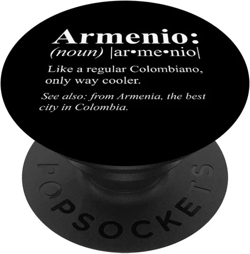 Quindio Armenia Regalo – Colombiano Armenio Definición PopSockets Agarre y Soporte para Teléfonos y Tabletas, Negro