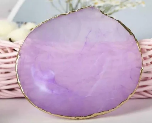 Miniatura 4 de Paleta de esmalte de uñas de resina, 2 piezas, paleta de arte de uñas con varilla de agitación inoxidable (gris y morado)