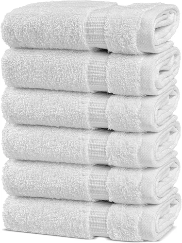 Miniatura 7 de Chakir Turkish Linens - Toallas turcas de alta calidad 100% algodón para baño, 13 x 13 pulgadas (6 toallas pequeñas, aguamarina)