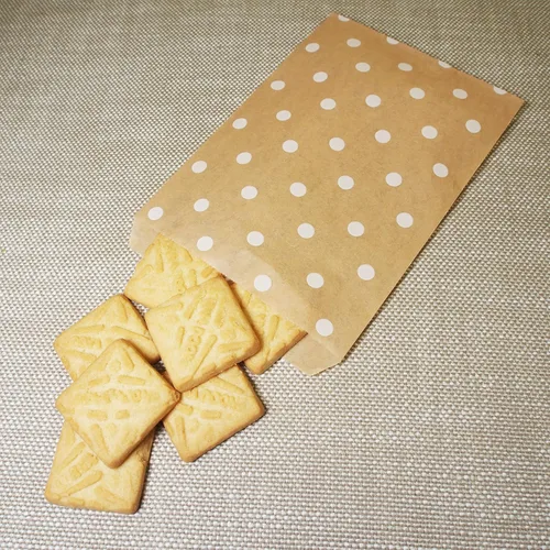 Miniatura 7 de CuteBox Bolsas de regalo de papel plano blanco con lunares (5 x 7 pulgadas) para mercancía, manualidades, recuerdos de fiesta, venta al por menor
