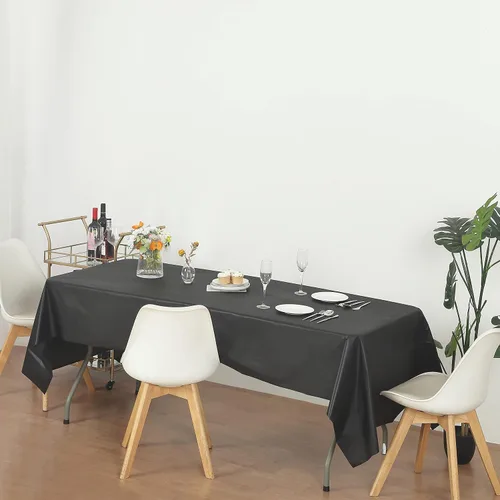 Miniatura 4 de Paquete de 12 manteles de plástico resistentes, reutilizables., Negro