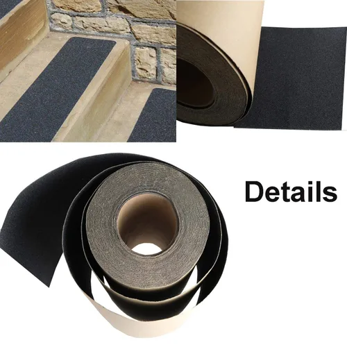 Miniatura 6 de ZUEXT - Rollo de cinta de agarre negra de 11 pulgadas por 60 pies, impermeable, sin burbujas, cinta de agarre para patineta, papel de lija