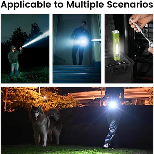 Miniatura 3 de Linternas recargables con 8 modos, linterna pequeña con pantalla digital LCD, luz de flash EDC de alto lúmenes, linternas LED de mano