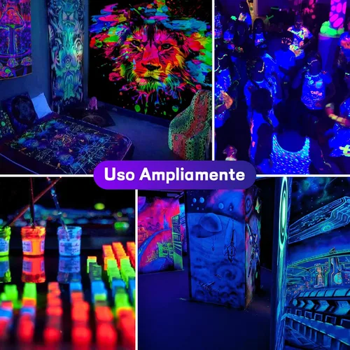 Miniatura 5 de Paquete de 2 luces LED negras de 100 W, luces negras para fiesta brillante, luces negras ultrafinas con interruptor de encendido/apagado, brillan