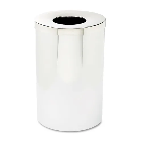 Miniatura 11 de Safco Bote de basura con tapa abierta, 14 galones de acero inoxidable, moderno, para uso en interiores, color blanco