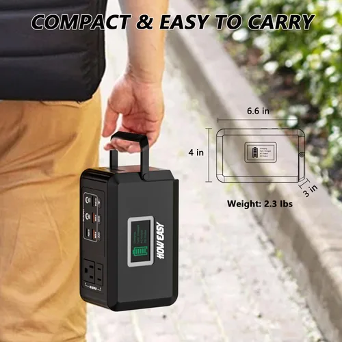 Miniatura 3 de HOWEASY Estación de energía portátil de 120 W (pico de 240 W), generador solar de campamento de 24000 mAh, banco de energía portátil con 2 salidas